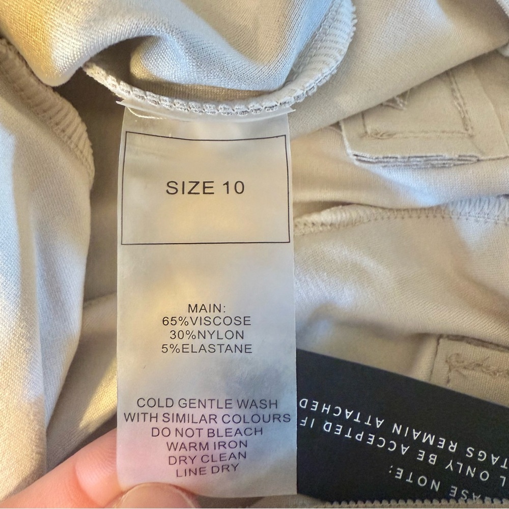 ❤️ Maniere de Voir Tan Printed Tie Up Dye High Waisted Flared Legging Pants 6 - Picture 9 of 15